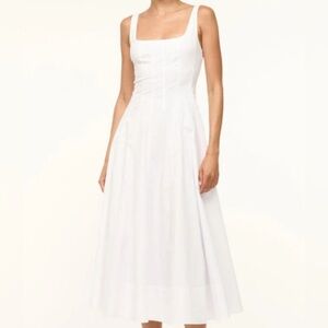 STAUD WELLS DRESS WHITE